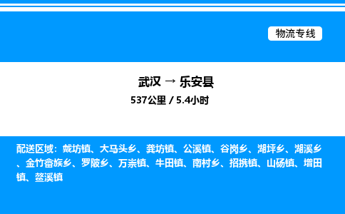 武漢到樂(lè)安縣物流專(zhuān)線-武漢至樂(lè)安縣貨運(yùn)公司