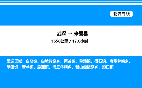 武漢到米易縣物流專(zhuān)線-武漢至米易縣貨運(yùn)公司