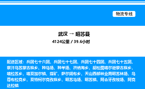 武漢到昭蘇縣物流專(zhuān)線-武漢至昭蘇縣貨運(yùn)公司